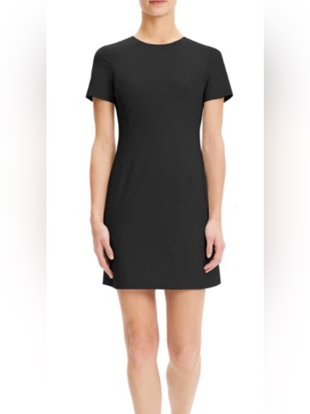 Theory Jatinn Traceable Wool Black Mini Dress Size 4